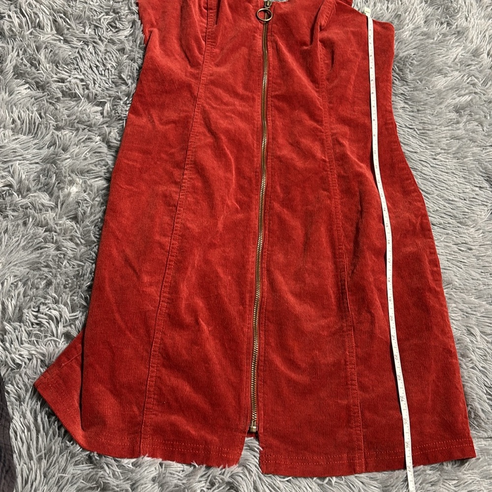 Y2K Burnt Orange Corduroy Dress - Picture 12 of 16